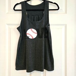 Gray LOVE Baseball Tank